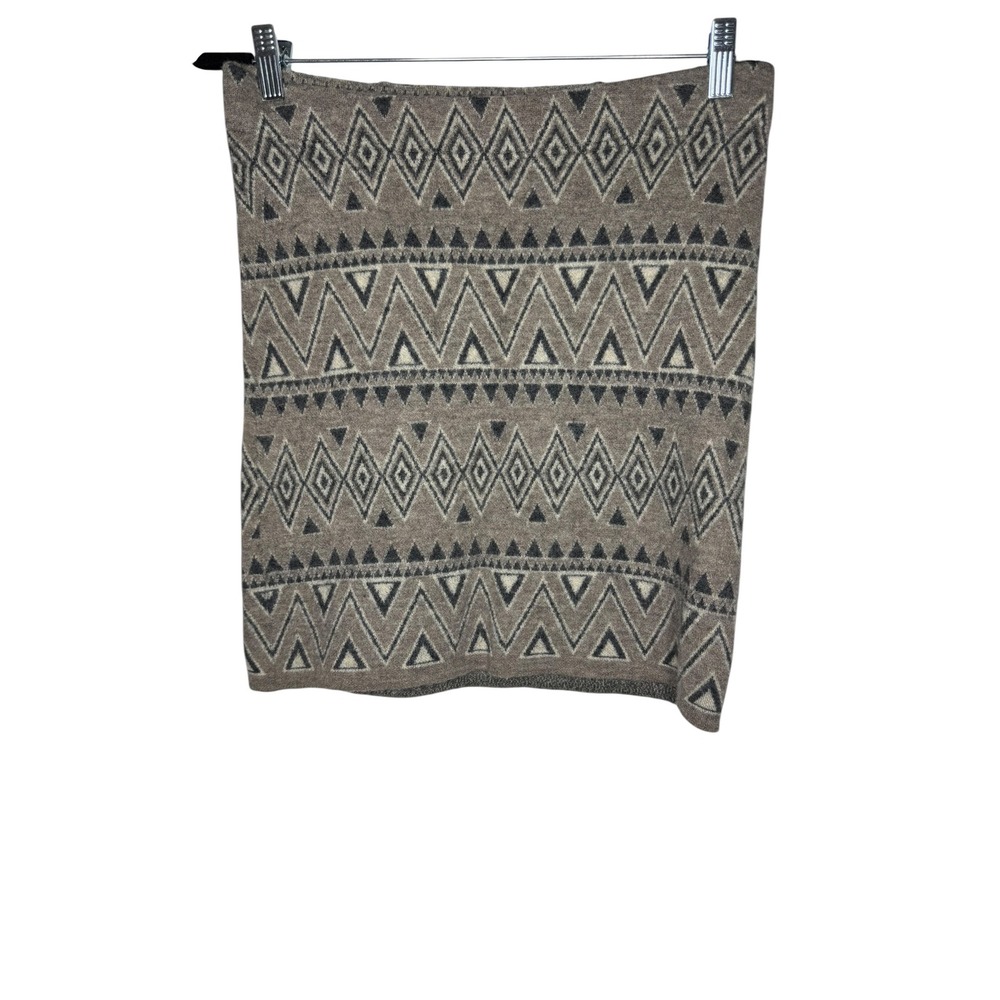 Toad&Co Womens Diamond Sweater Skirt Brown Boiled Merino Wool Mini Medium